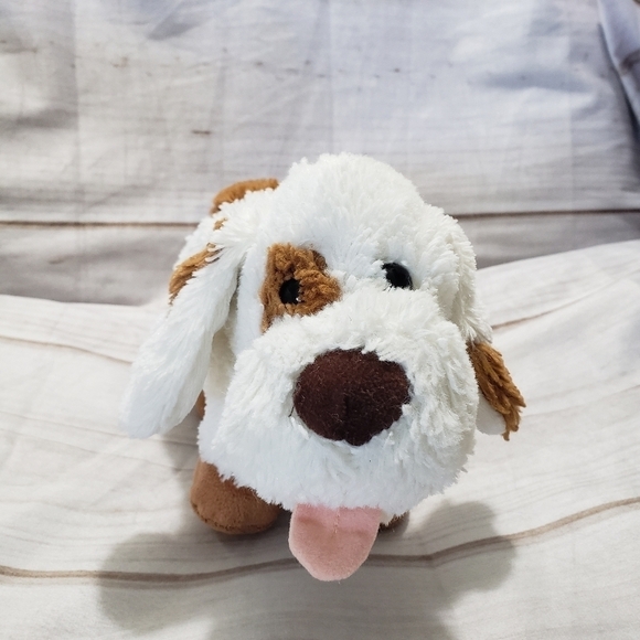 Animal Fair Chonky White Brown Puppy Dog 10" Plush Stuffed Animal Soft Squishy - Picture 9 of 9